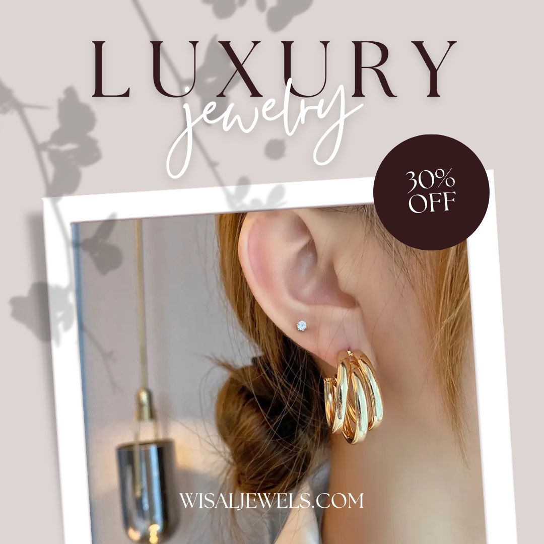 Golden Matte Twist Stainless Steel Hoop Earrings for Women